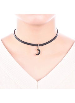 FJ Leather Moon Choker Necklace For Women  - Image 2