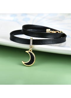 FJ Leather Moon Choker Necklace For Women  - Image 4