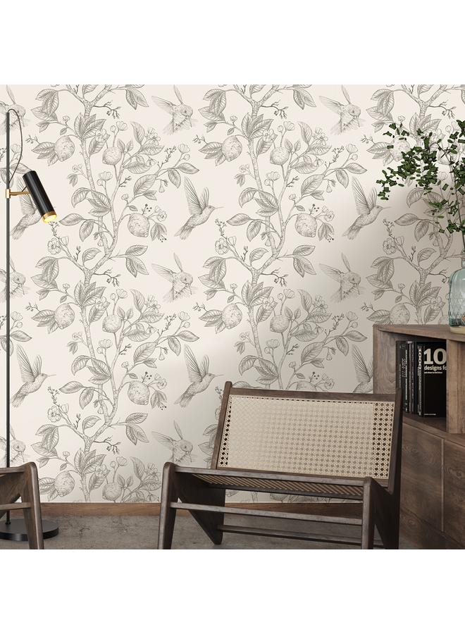 Bluejw Wallpaper Flowers And Birds Green Plant Self-adhesive Wallpaper Living Room Background Transformation Roll Wallpaper RW236-250 - Image 5