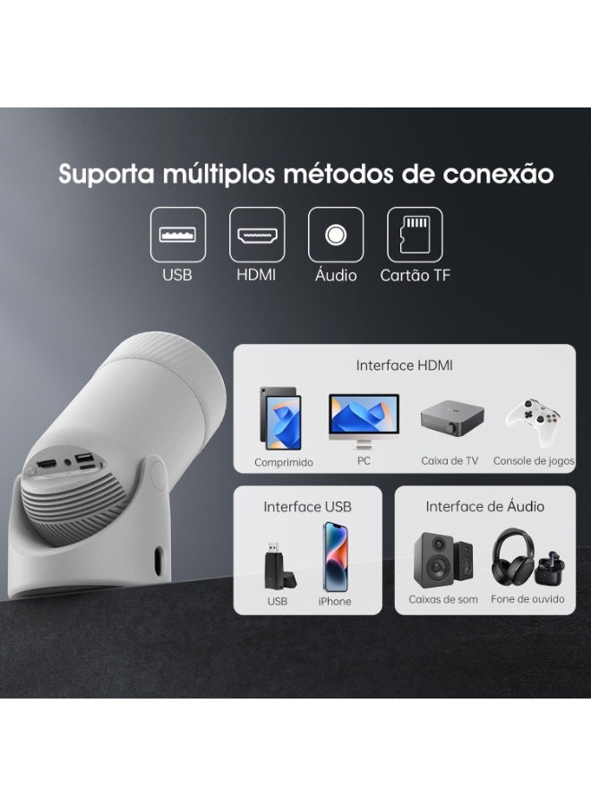 Mini Projector with WiFi and Bluetooth, Portable Projector Full HD 4K Support with 180° Rotation Adjustment, 8000 lumen,220 ANSI Lumens,Vertical Auto Keystone Correction, Home Projector for Phone - Image 2