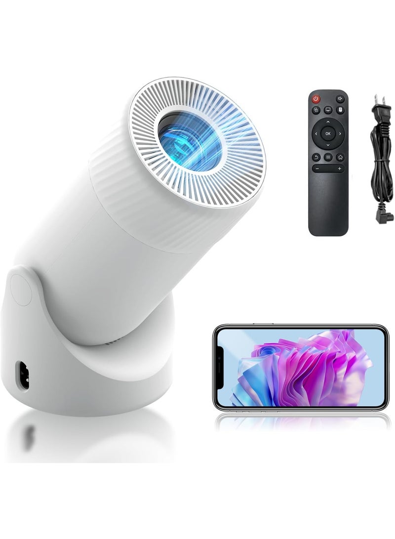 Mini Projector with WiFi and Bluetooth, Portable Projector Full HD 4K Support with 180° Rotation Adjustment, 8000 lumen,220 ANSI Lumens,Vertical Auto Keystone Correction, Home Projector for Phone - Image 1