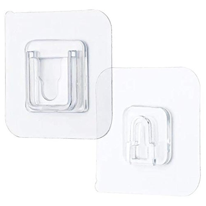 DOUBLE SIDED ADHESIVE WALL HOOKS HANGER STRONG TRANSPARENT SUCTION CUP SUCKER KITCHEN BATHROOM WALL STORAGE HOLDER SET OF 10 PAIR
