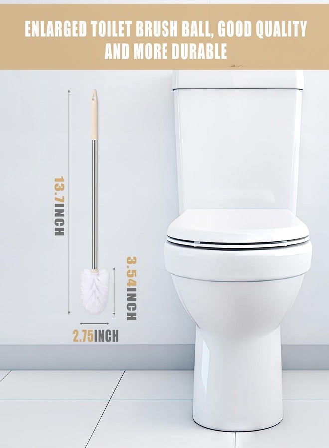Potchen 15 Pack Toilet Brush 18.5 Inch Toilet Bowl Brush Bathroom Cleaning Supplies White Stainless Handle Toilet Scrubber Brush for Deep Cleaning - Image 2