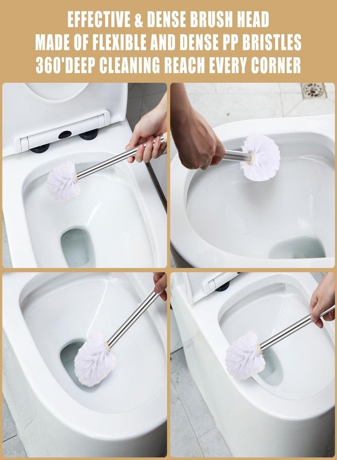 Potchen 15 Pack Toilet Brush 18.5 Inch Toilet Bowl Brush Bathroom Cleaning Supplies White Stainless Handle Toilet Scrubber Brush for Deep Cleaning - Image 4
