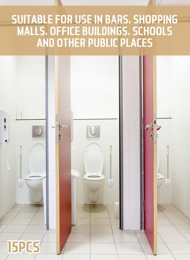 Potchen 15 Pack Toilet Brush 18.5 Inch Toilet Bowl Brush Bathroom Cleaning Supplies White Stainless Handle Toilet Scrubber Brush for Deep Cleaning - Image 5