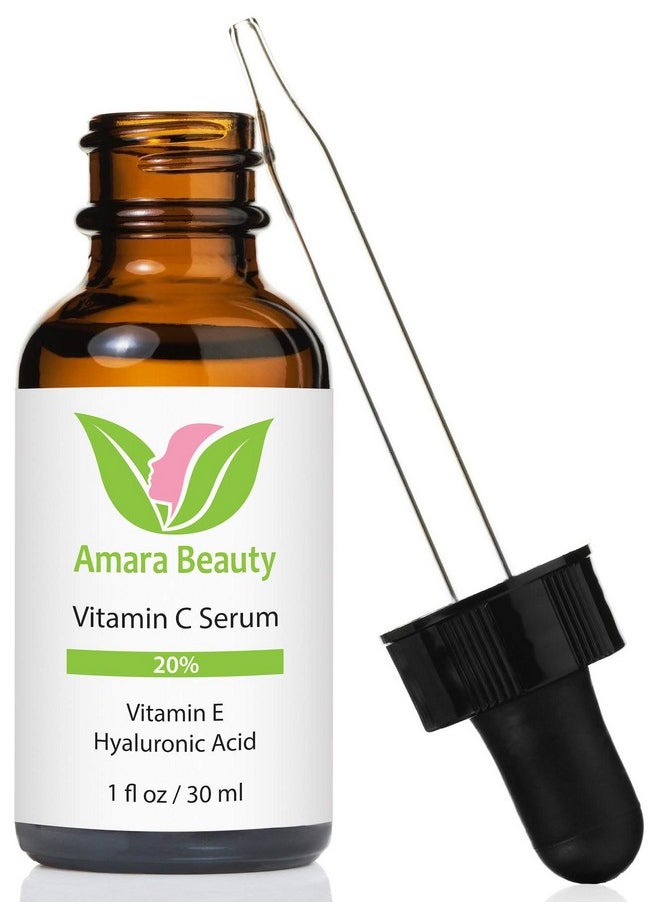 Amara Beauty - Vitamin C Serum for Face 20% with Hyaluronic Acid & Vitamin E, 1 fl. oz. - Image 1