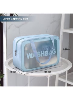INOVERA (LABEL) INOVERA (LABEL) Makeup Organizer Bag - Travel Cosmetic Toiletry Storage Pouch - Water-Resistance Vanity Washbag for Women, Girls (Light Blue)  - Image 2