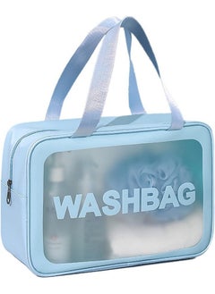 INOVERA (LABEL) INOVERA (LABEL) Makeup Organizer Bag - Travel Cosmetic Toiletry Storage Pouch - Water-Resistance Vanity Washbag for Women, Girls (Light Blue)  - Image 1