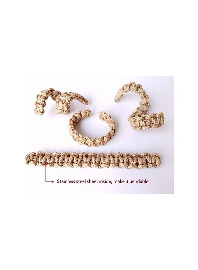 Green Tiger Braided Adjustable Curtain Holdbacks, Flexible Rope Curtain Tie Farmhouse Rustic Design, Handmade Curtain Tiebacks for Home Decorations, 8 Pack - Image 4