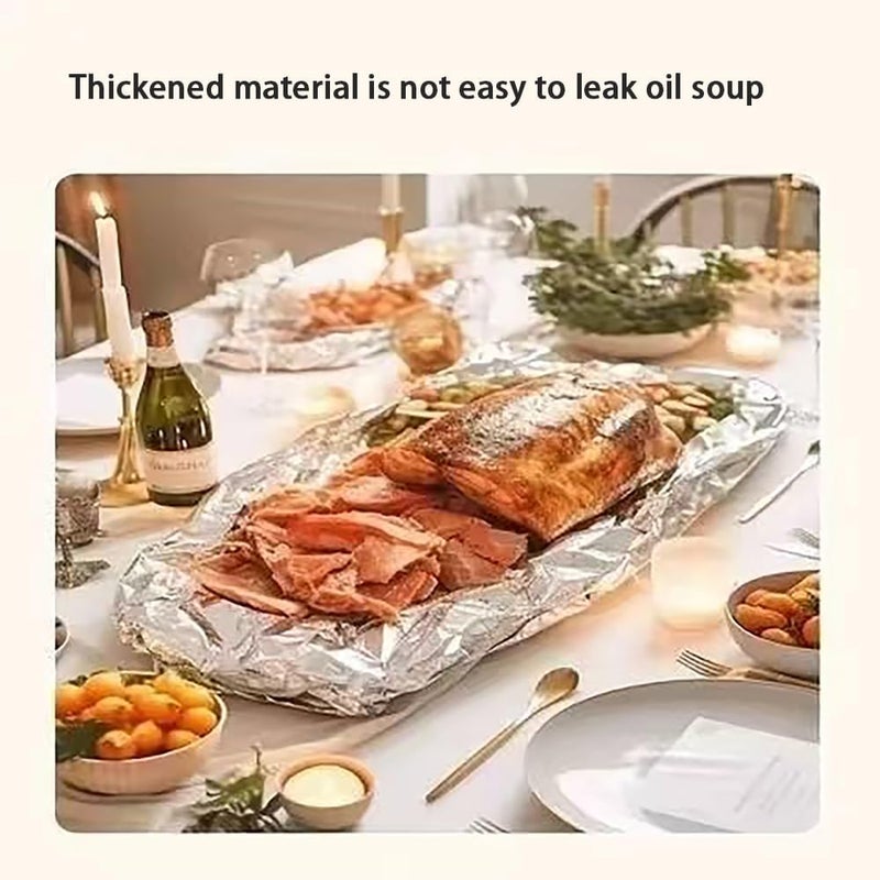 mexine Roll Pack Aluminum Foil, 100 Square Feet, 10 Microns Thick, Food Grade Tin Foil, Used for Thickening Aluminum Foil for Grilling, Baking, Air Fryers and Ovens - Image 2