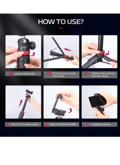Ulanzi Extendable Phone Tripod, 150cm Selfie Stick Phone Vlog Tripod Stand with 2 in 1 Phone Clip, 360° Ball Head Camera Tripod for iPhone Sony Canon Action Camera, Lightweight for Travel  - Image 3