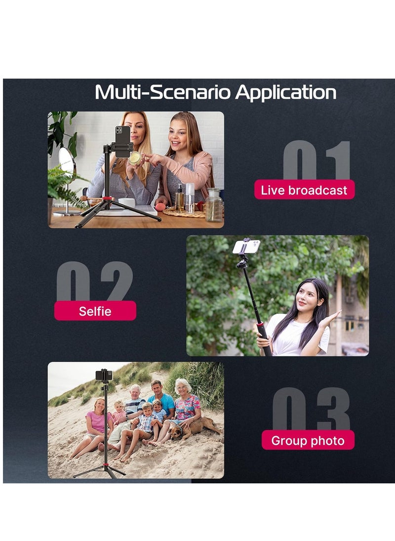 Ulanzi - Extendable Phone Tripod, 150cm Selfie Stick Phone Vlog Tripod Stand with 2 in 1 Phone Clip, 360° Ball Head Camera Tripod for iPhone Sony Canon Action Camera, Lightweight for Travel - Image 1