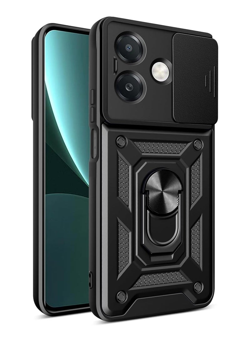 oppo a3 / oppo a3x Shield Full Protection Case With Metal Ring &Slide Camera Cover For oppo a3 / oppo a3x case - Image 1