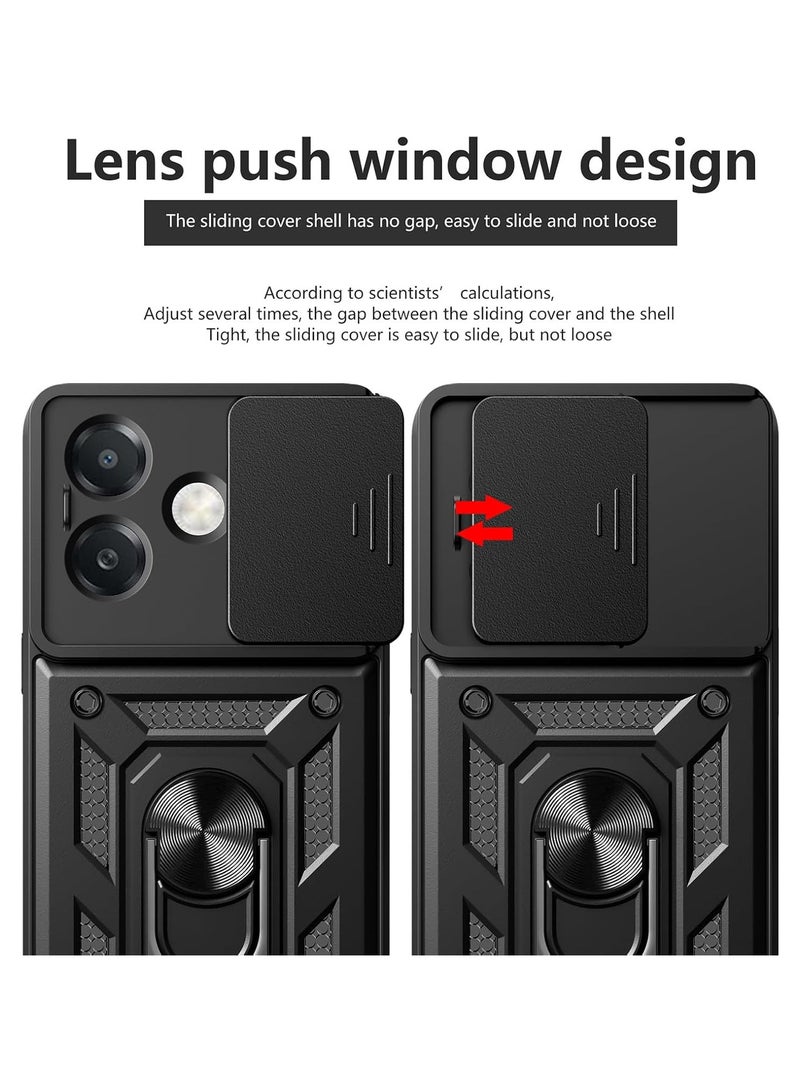 oppo a3 / oppo a3x Shield Full Protection Case With Metal Ring &Slide Camera Cover For oppo a3 / oppo a3x case - Image 2