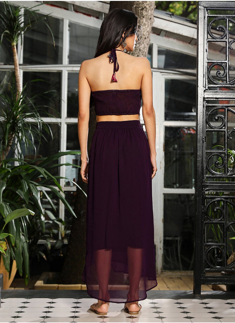 QISSA - Women's Plum Purple Periwinkle Co-Ord Set - Image 1