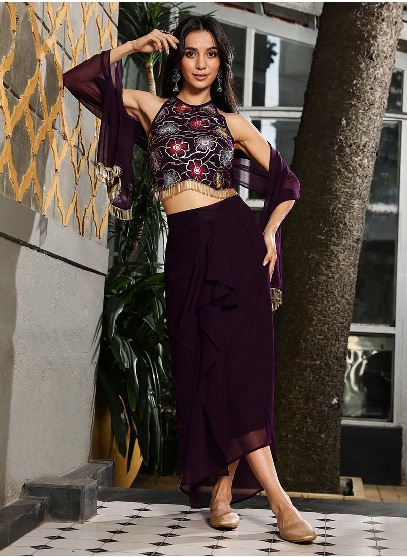 QISSA - Women's Plum Purple Periwinkle Co-Ord Set - Image 1