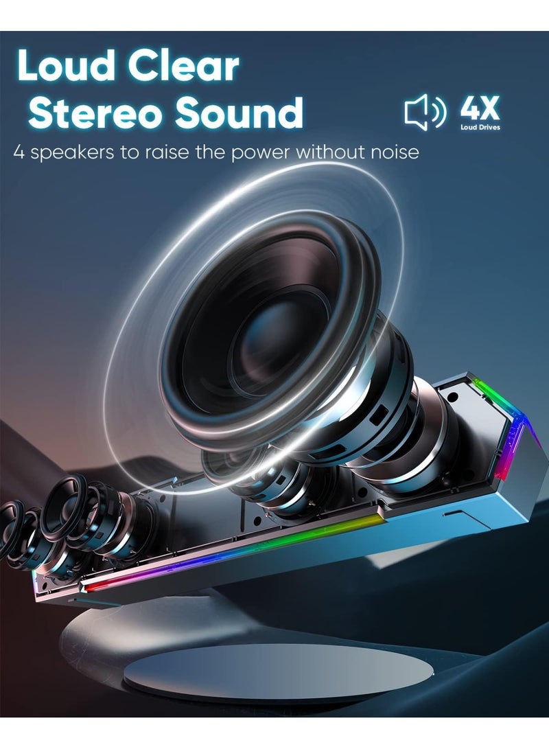 LBMT PC Speakers for Desktop, Touch Lights PC Speakers with Surge Clear Sound, USB Powered for Computer Desktop Speakers.(Black) - Image 2