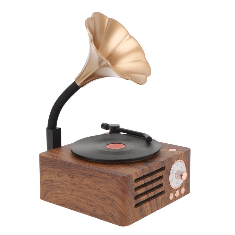 Portable Bluetooth Speaker: Compact Metal Body, Exquisite Design - Copper Horn Enhanced Sound, Retro Gramophone Speaker for Home, Office, Indoor Decor & Immersive Listening - Image 5