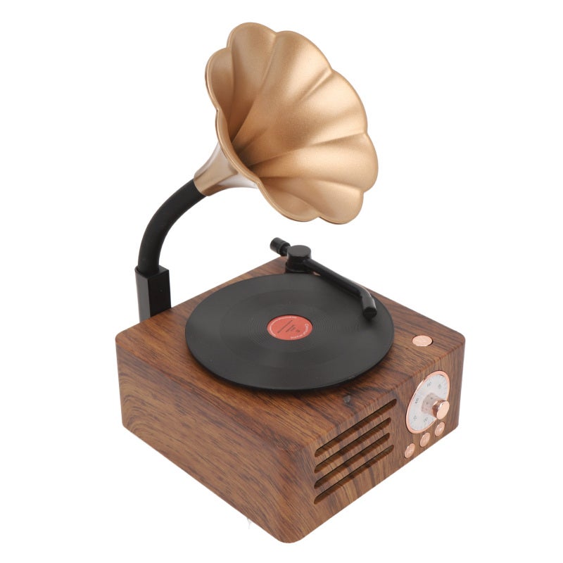 Portable Bluetooth Speaker: Compact Metal Body, Exquisite Design - Copper Horn Enhanced Sound, Retro Gramophone Speaker for Home, Office, Indoor Decor & Immersive Listening - Image 2