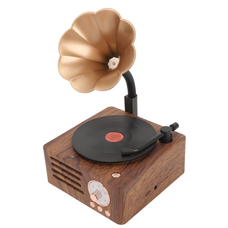 Portable Bluetooth Speaker: Compact Metal Body, Exquisite Design - Copper Horn Enhanced Sound, Retro Gramophone Speaker for Home, Office, Indoor Decor & Immersive Listening - Image 4