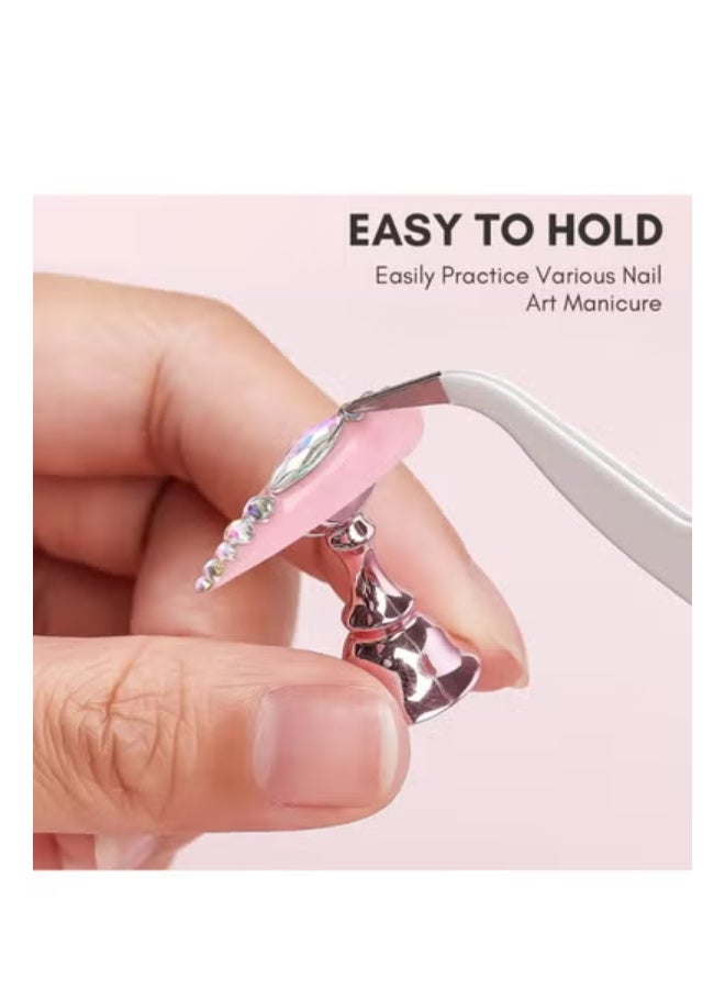 Nail Art Acrylic Practice Base with Transparent Wave-Shaped Nail Tips Display Stand and Thickened Nail Art Chips Holder - Image 4