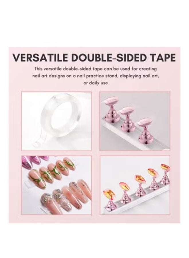 Nail Art Acrylic Practice Base with Transparent Wave-Shaped Nail Tips Display Stand and Thickened Nail Art Chips Holder - Image 5