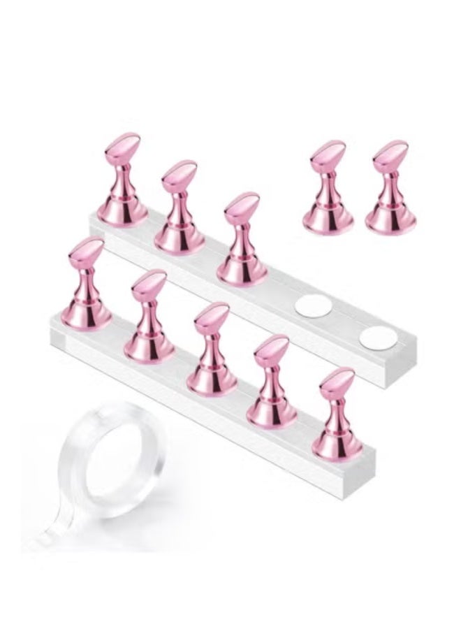 Nail Art Acrylic Practice Base with Transparent Wave-Shaped Nail Tips Display Stand and Thickened Nail Art Chips Holder - Image 1