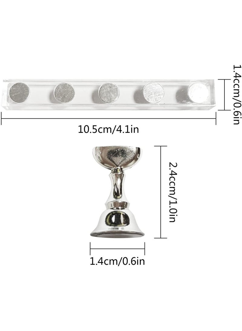 Nail Art Acrylic Practice Base with Transparent Wave-Shaped Nail Tips Display Stand and Thickened Nail Art Chips Holder - Image 3