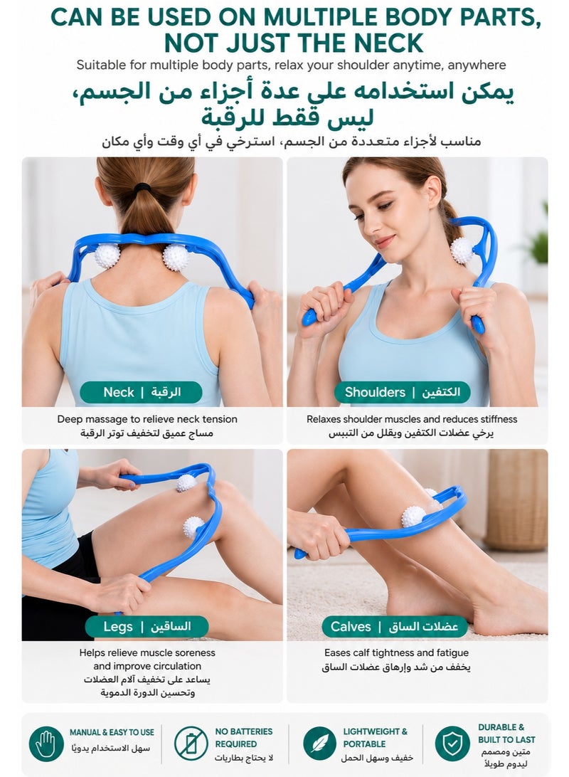 إكسلانت مدلك التعافي العضلي بعد التمرين للنساء – رولر يدوي للرقبة والكتفين وأعلى الظهر وأكثر – لتخفيف شد العضلات بعمق - Image 3