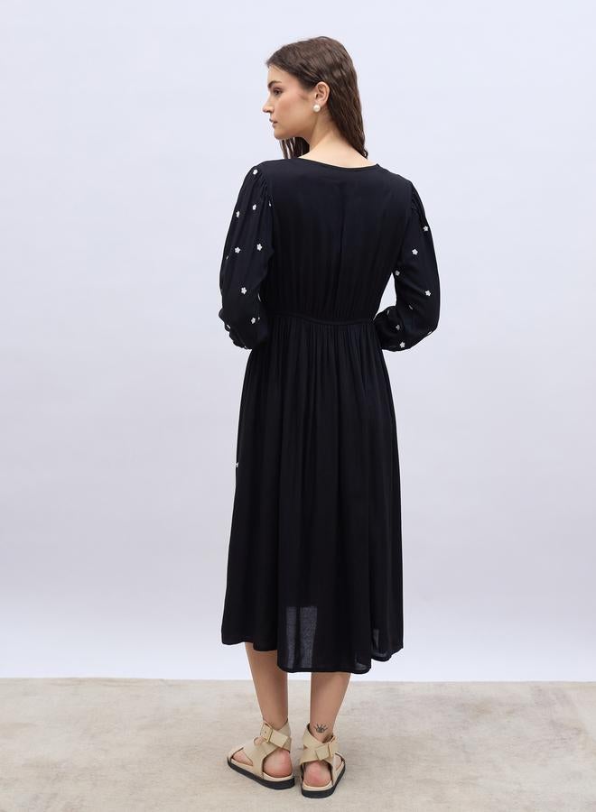 Styli Embroidered Midi Dress  - Image 5