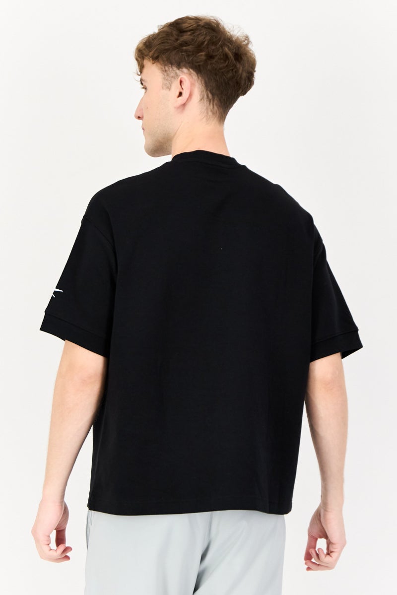 Reebok Men Sportswear Fit Short Sleeve Outdoor T-Shirt, Black  - Image 3