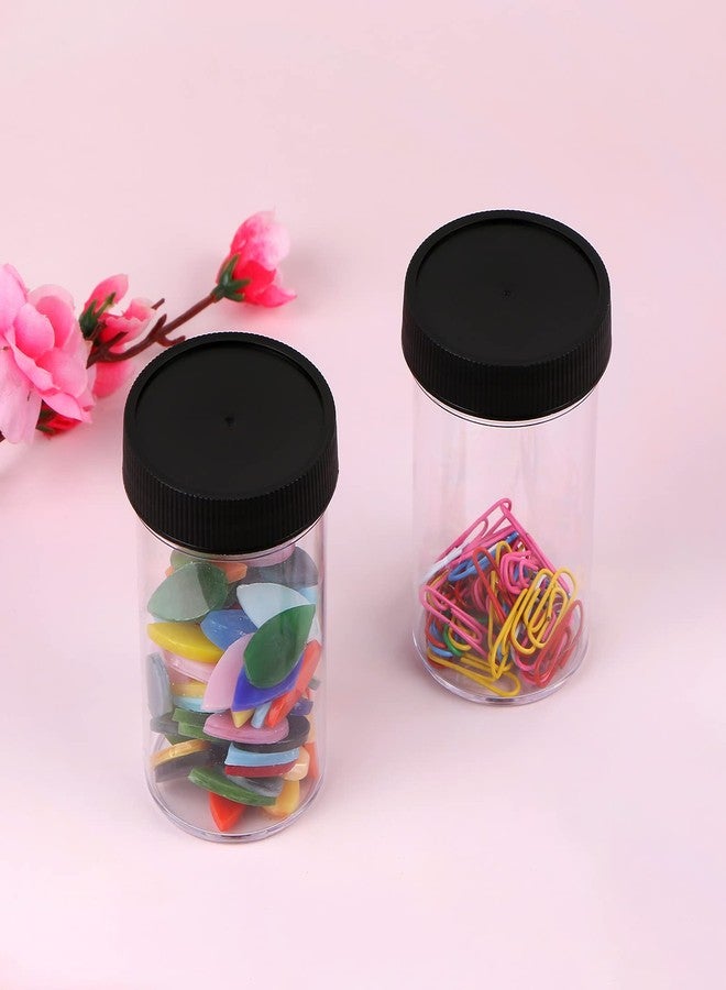 CABAX 5.4 Oz Clear Plastic Jars with Black Lids, 160ml Round Food Storage Containers for Dry Goods, Cereals, Spices and More, Pack of 2 - Image 5