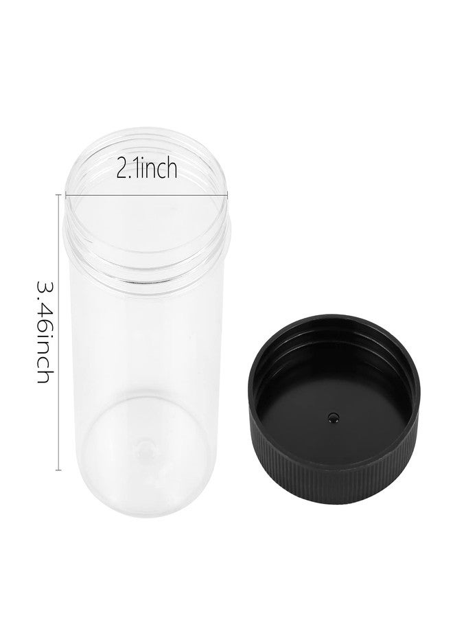 CABAX 5.4 Oz Clear Plastic Jars with Black Lids, 160ml Round Food Storage Containers for Dry Goods, Cereals, Spices and More, Pack of 2 - Image 2