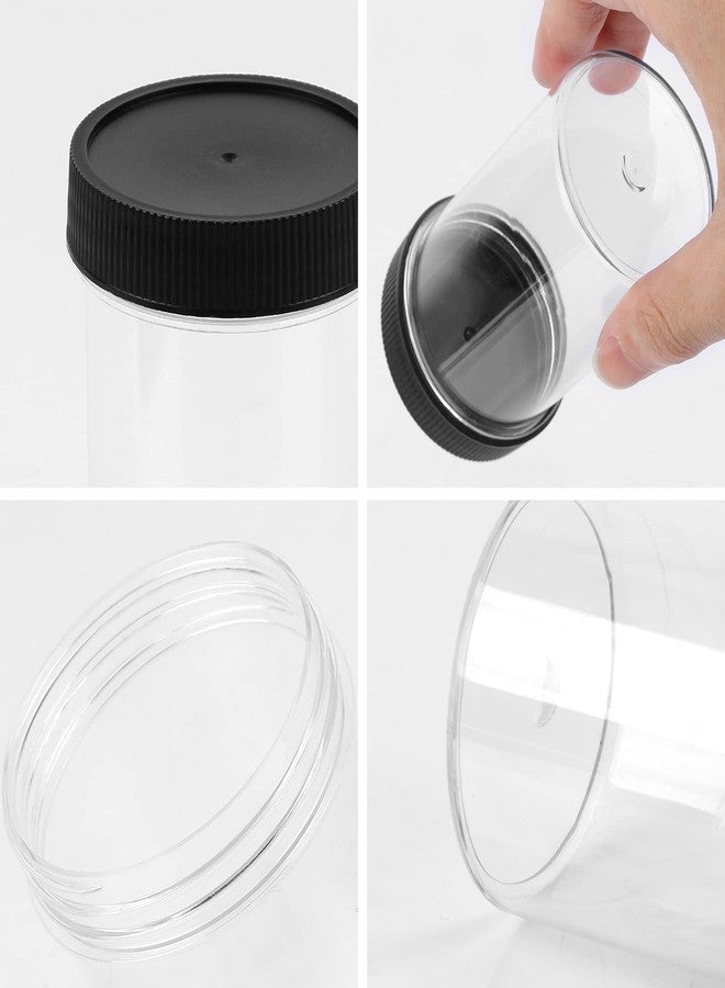 CABAX 5.4 Oz Clear Plastic Jars with Black Lids, 160ml Round Food Storage Containers for Dry Goods, Cereals, Spices and More, Pack of 2 - Image 3