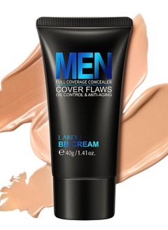 Laikou Mens BB Cream Foundation, BB Cream Light, Face Moisturiser For Oily Skin, Concealer For Mature Skin, Face Make-Up, Anti Age Face Cream, Anti Redness Cream For Face 40g  - Image 1