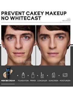 Laikou Mens BB Cream Foundation, BB Cream Light, Face Moisturiser For Oily Skin, Concealer For Mature Skin, Face Make-Up, Anti Age Face Cream, Anti Redness Cream For Face 40g  - Image 5