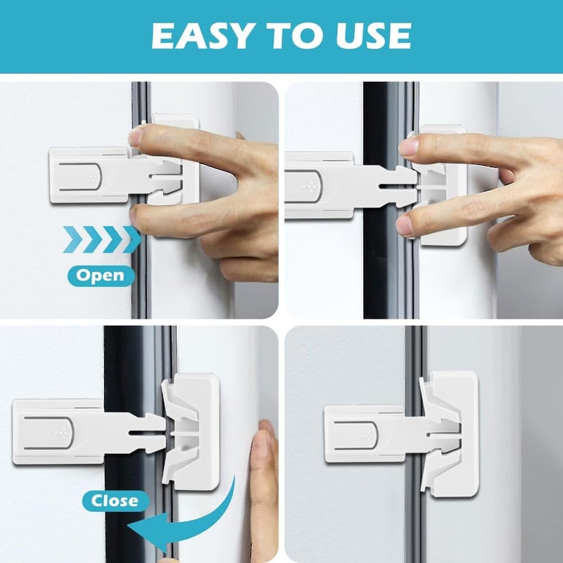 BNYTXV Fridge Lock 2PCS Freezer Lock Refrigerator Locks for Kids ChildProof Child Safety Lock for Oven Fridge Door Latch - Image 5