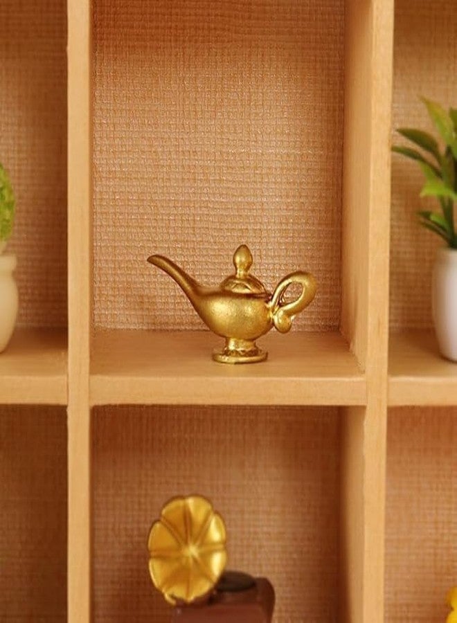 aoukoslt 2Pcs Gold 1/12 Miniature Aladdin Genie Lamp Decoration Accessories, Genie Lamp, Dollhouse Decor, Dollhouse Accessories, Decorations - Image 4