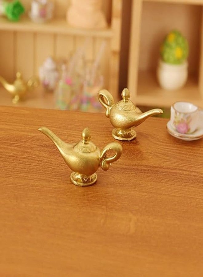 aoukoslt 2Pcs Gold 1/12 Miniature Aladdin Genie Lamp Decoration Accessories, Genie Lamp, Dollhouse Decor, Dollhouse Accessories, Decorations - Image 5
