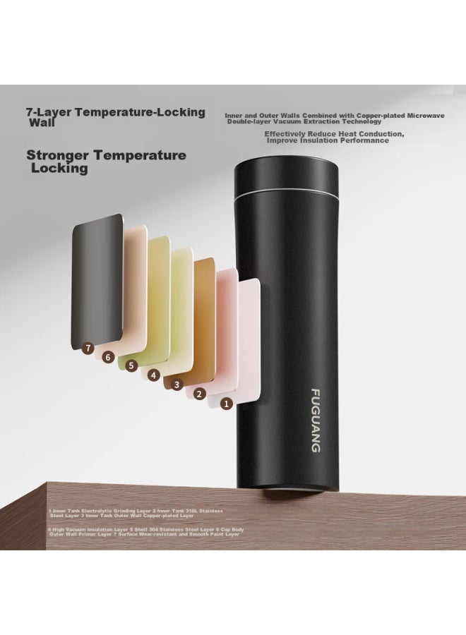 Tomimitsu Fuguang Insulated Mug, 316l Stainless Steel Water Cup, Tea Infuser For Men And Women, Cold-keeping Cup, Business Gift, 520ml - Image 2