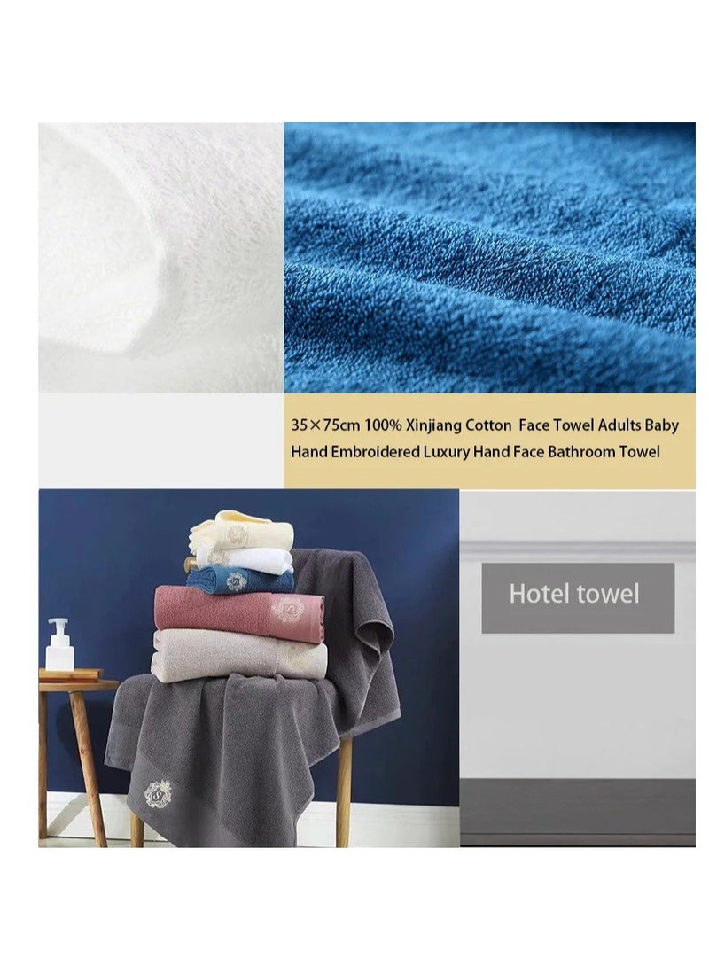 BAIG 100% Cotton Face Towel Adults Baby Hand Embroidered Luxury Hand Face Bathroom 3Pcs Set Towel 35 * 75cm,75 * 140cm - Image 2