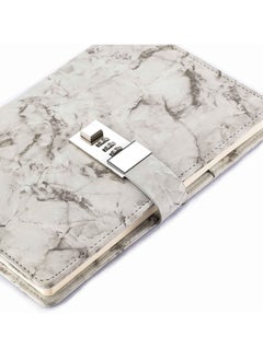 Y&D Diary with Lock, A5 Marble PU Leather Creative Journal Notebook Writing Planner Organizer Travel Pen Holder for Man Women Teenager 192 Pages (grey)  - Image 4