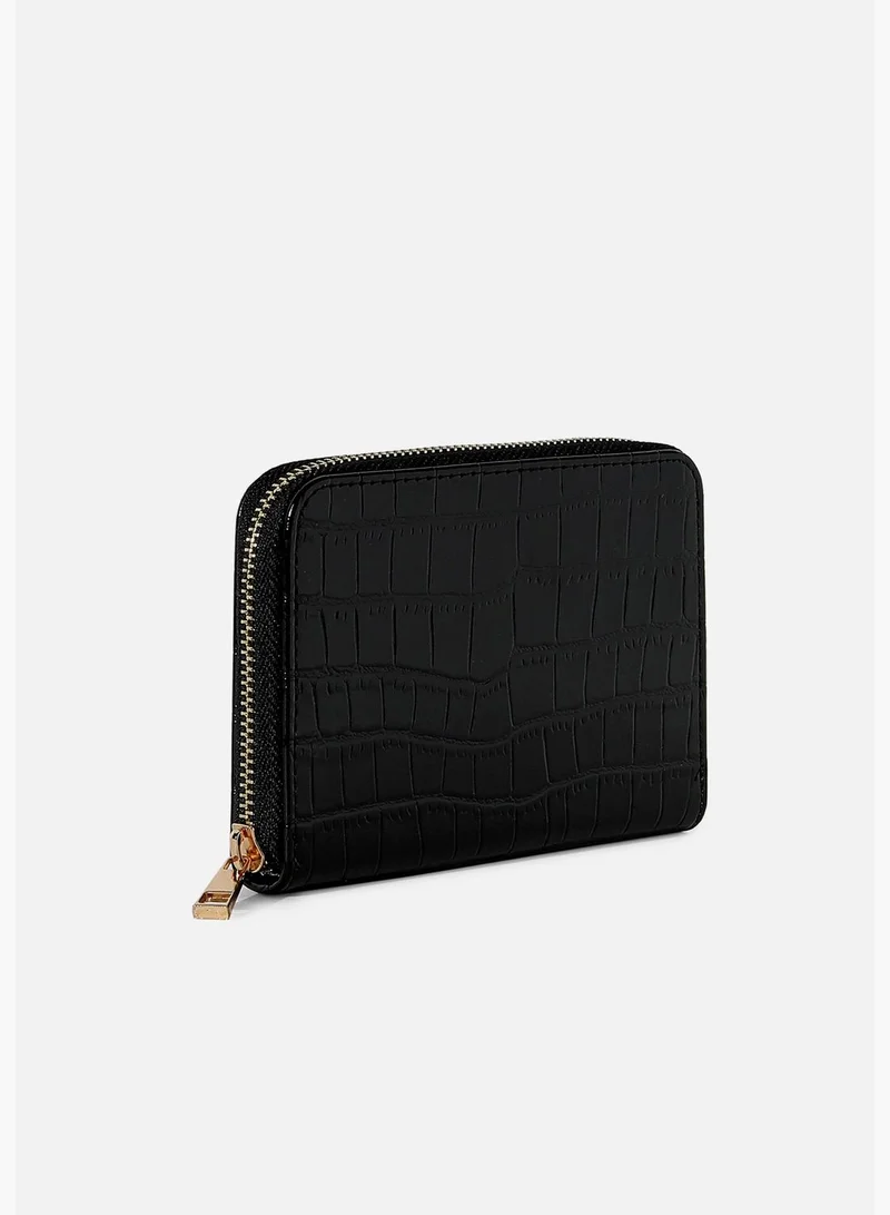 Haute Sauce Textured Casual Regular Wallet with Zip Lock For Women