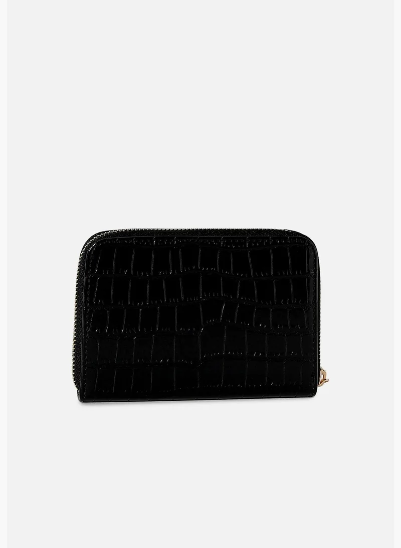 Haute Sauce Textured Casual Regular Wallet with Zip Lock For Women