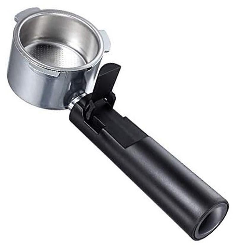 Coffee Bottomless Stainless Steel Portafilter 51mm with Filter Basket and Black Handle - Image 1