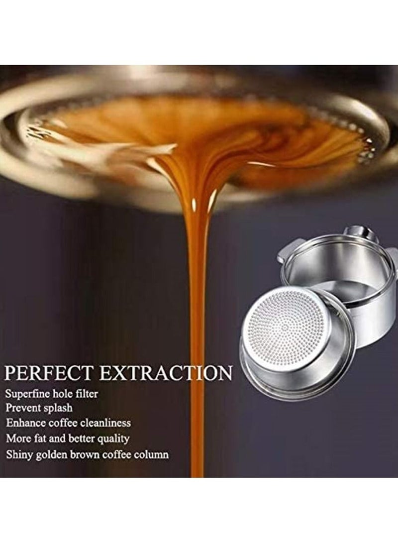 فلتر قهوة من ستانلس ستيل بدون قاعدة مقاس 51 مم مع سلة تصفية ومقبض أسود - Image 3