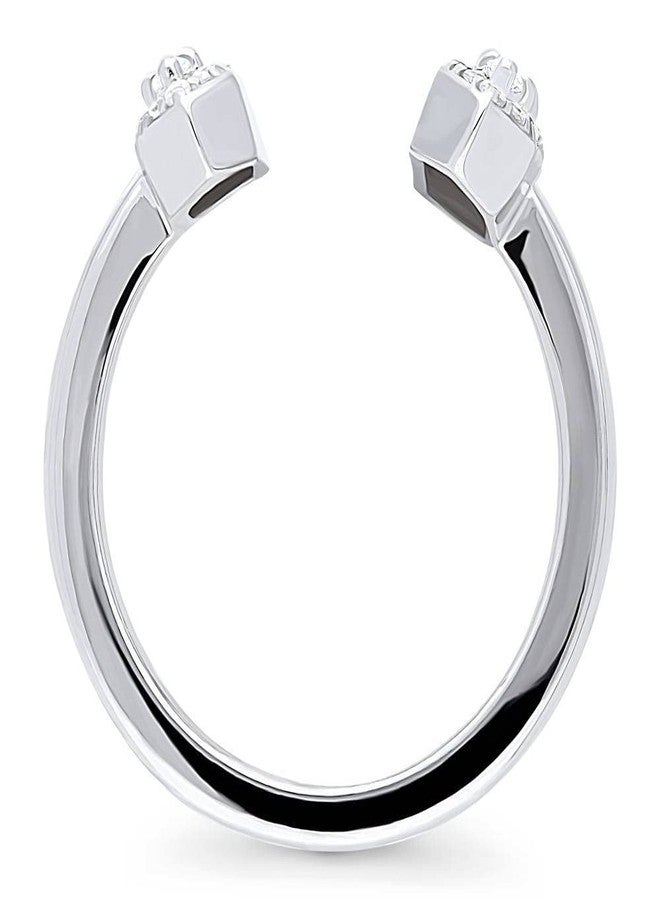 BERRICLE Sterling Silver Bar Cubic Zirconia CZ Statement Fashion Ring for Women, Rhodium Plated - Image 4