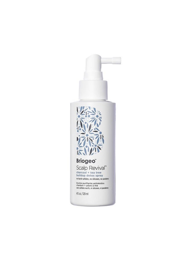 Briogeo - Briogeo Scalp Revival Charcoal + Tea Tree Buildup Detox Spray, Dry Scalp Pre-Wash Treatment for Dry Scalp & Itchy Scalp, Build Up, Detox Spray, Unclog Hair Follicles, Vegan, Cruelty-Free, 4 fl oz - Image 1