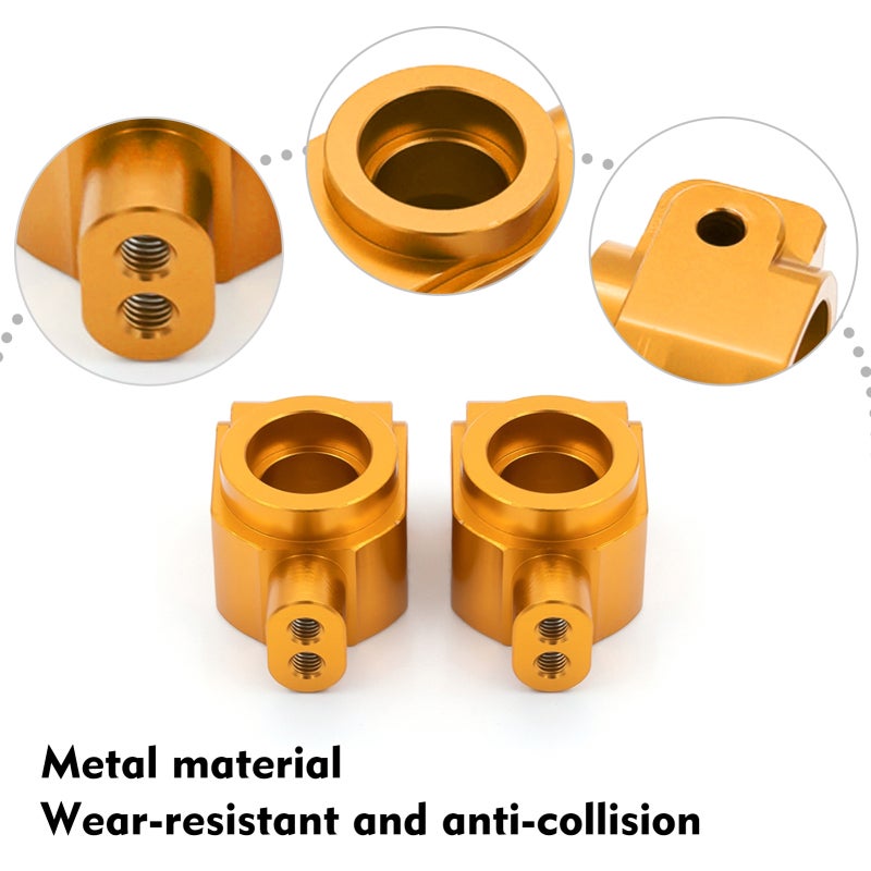 Rear Stub Axle Carriers: Gold Metal Construction - Sturdy Wear-Resistant Upgrade Parts for WLtoys 1/10 104001 Off-Road RC Cars - Image 3