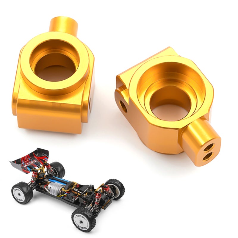Rear Stub Axle Carriers: Gold Metal Construction - Sturdy Wear-Resistant Upgrade Parts for WLtoys 1/10 104001 Off-Road RC Cars - Image 2
